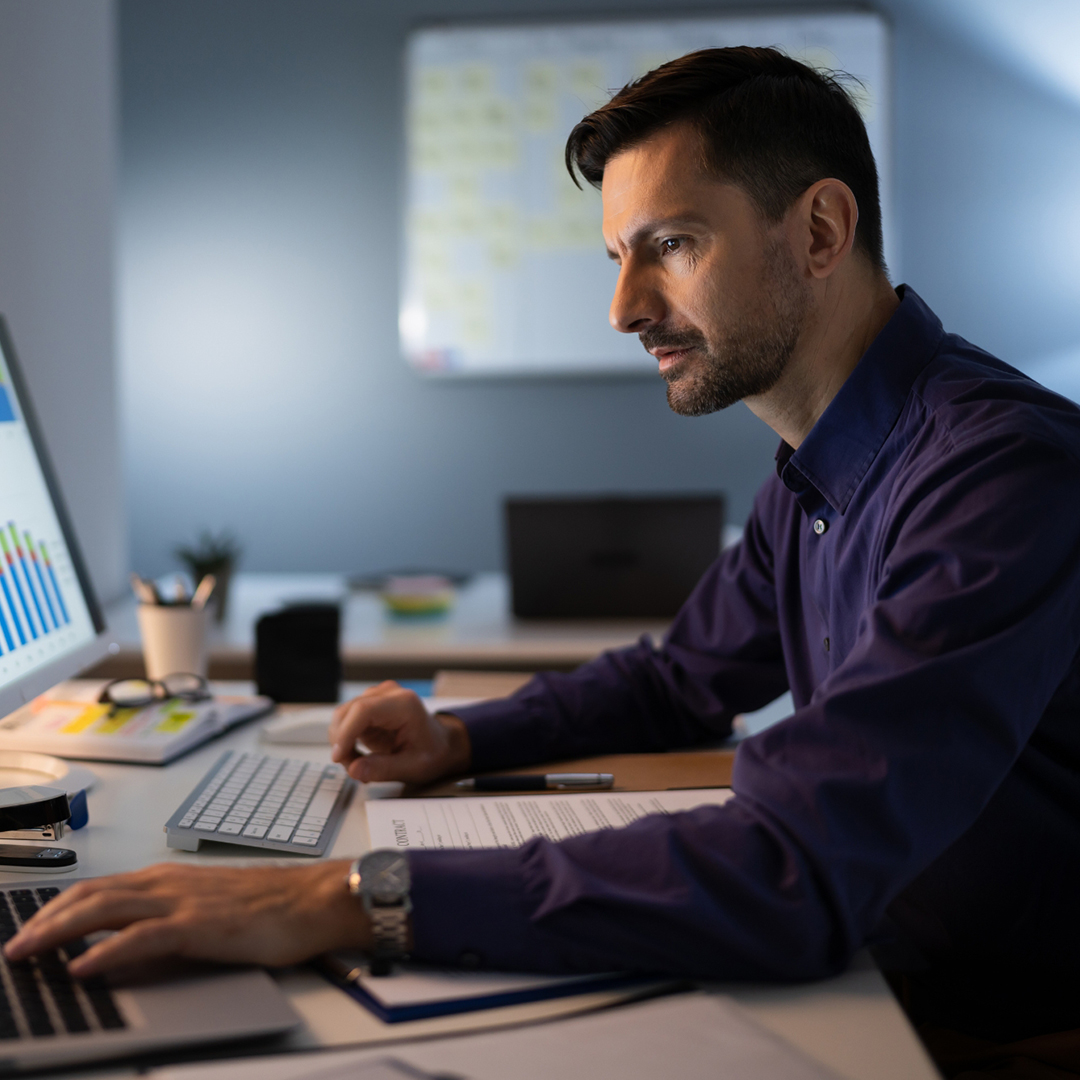 Man on computer