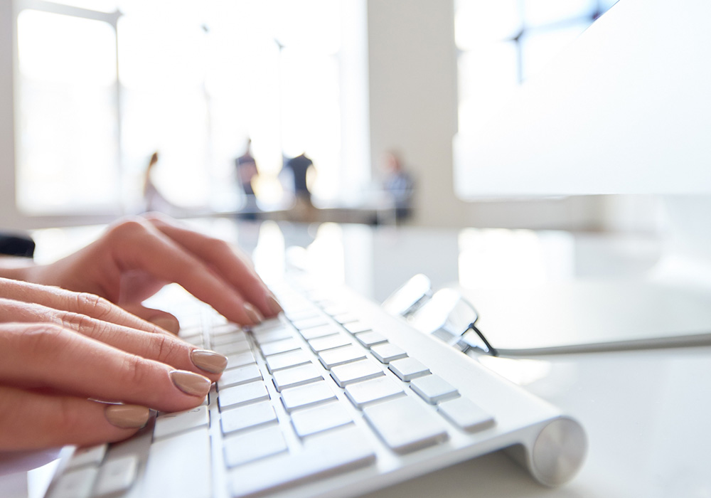 Typing on a keyboard