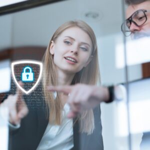 office employees securing their data