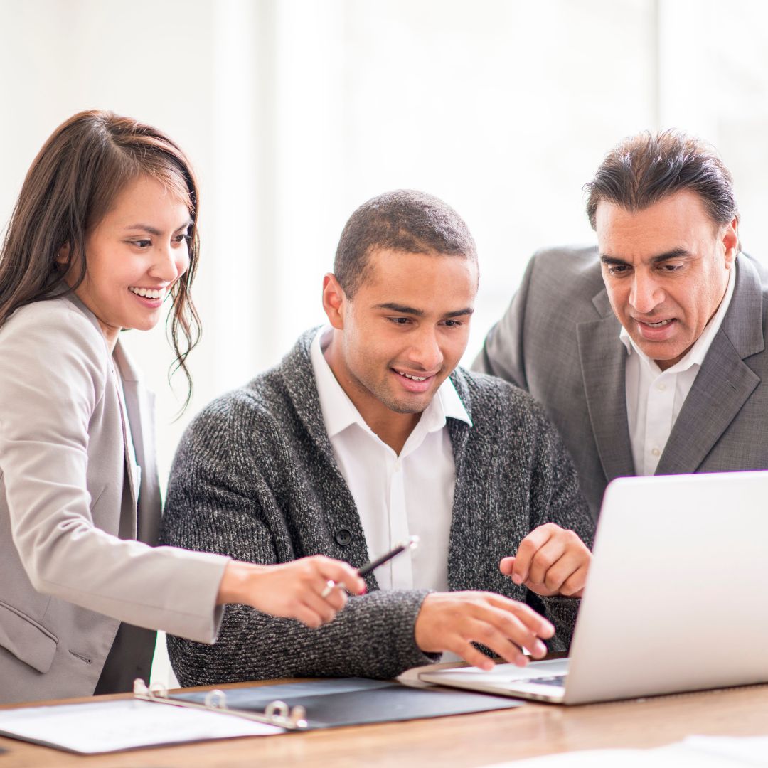 Small business team collaborating